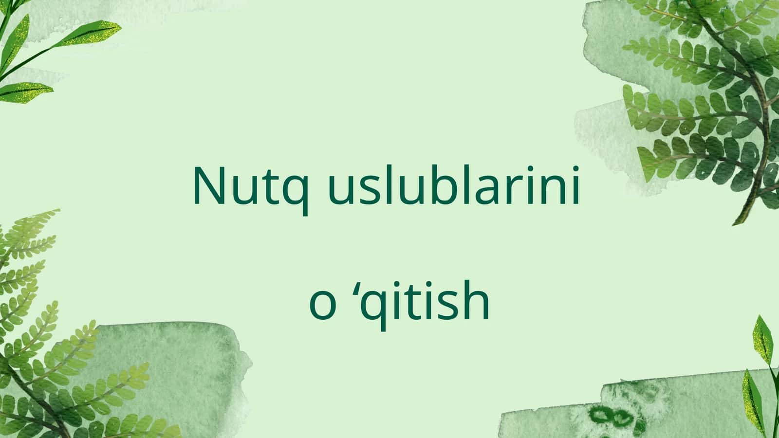 Nutq uslublari bo'yicha mashq va topshiriqlar 1