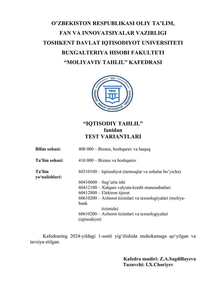 Iqtisodiy tahlil 1