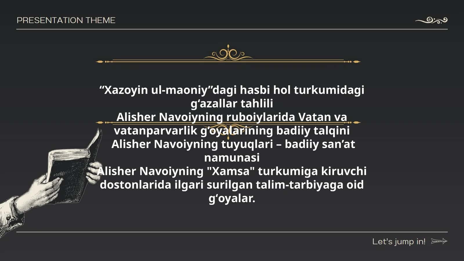 Xazoyin ul-maoniy, Vatan va vatanparvarlik g‘oyalar, Xamsa dostonlarida gʻoyalar 1