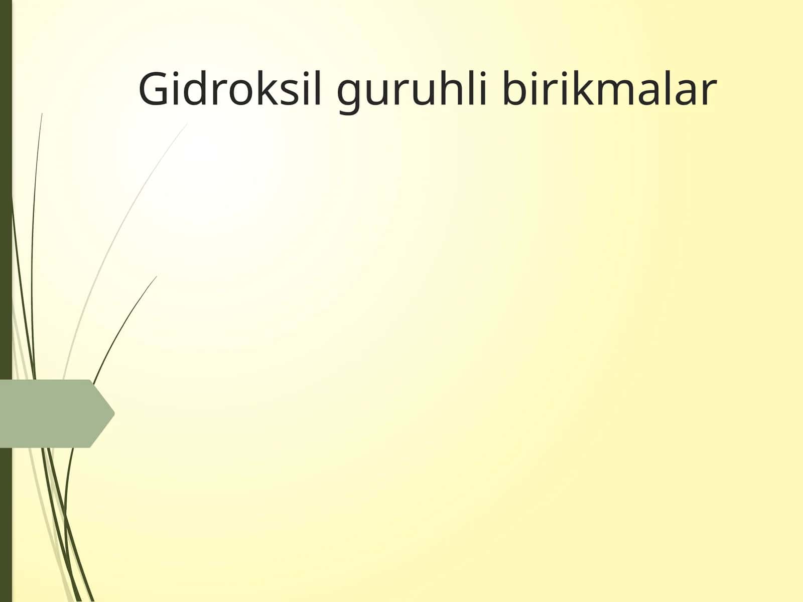 Gidroksil guruhli birikmalar 1