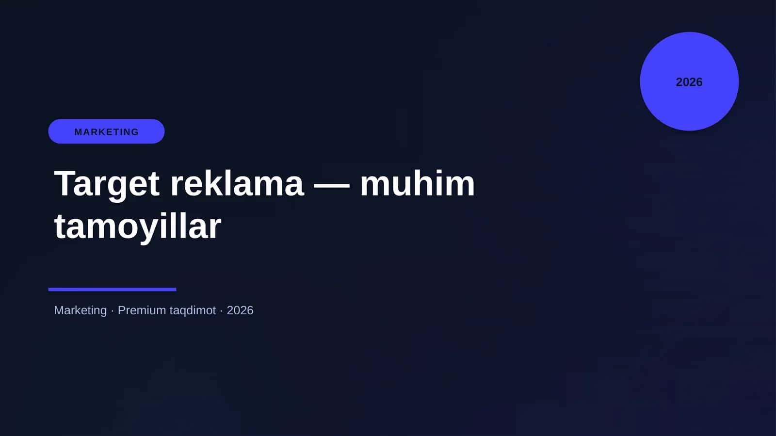 Target reklama — muhim tamoyillar 1
