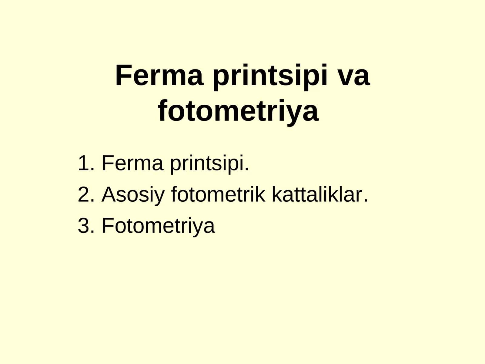 Fеrma printsipiva fotometriya 1