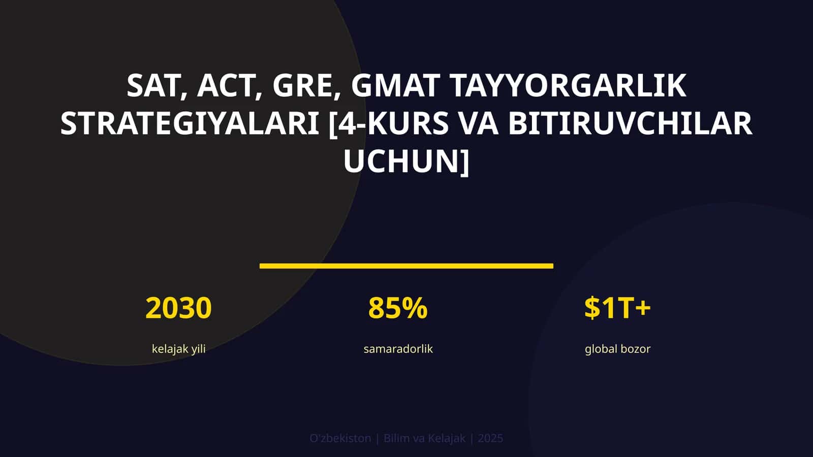 SAT, ACT, GRE, GMAT tayyorgarlik strategiyalari [4-kurs va bitiruvchilar uchun] 1
