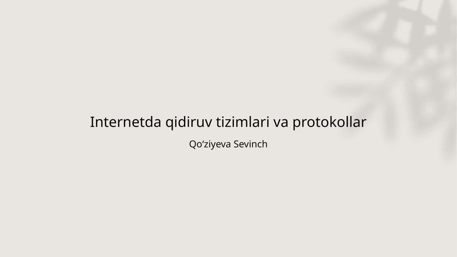 Internetda qidiruv tizimlari va protokollar 1
