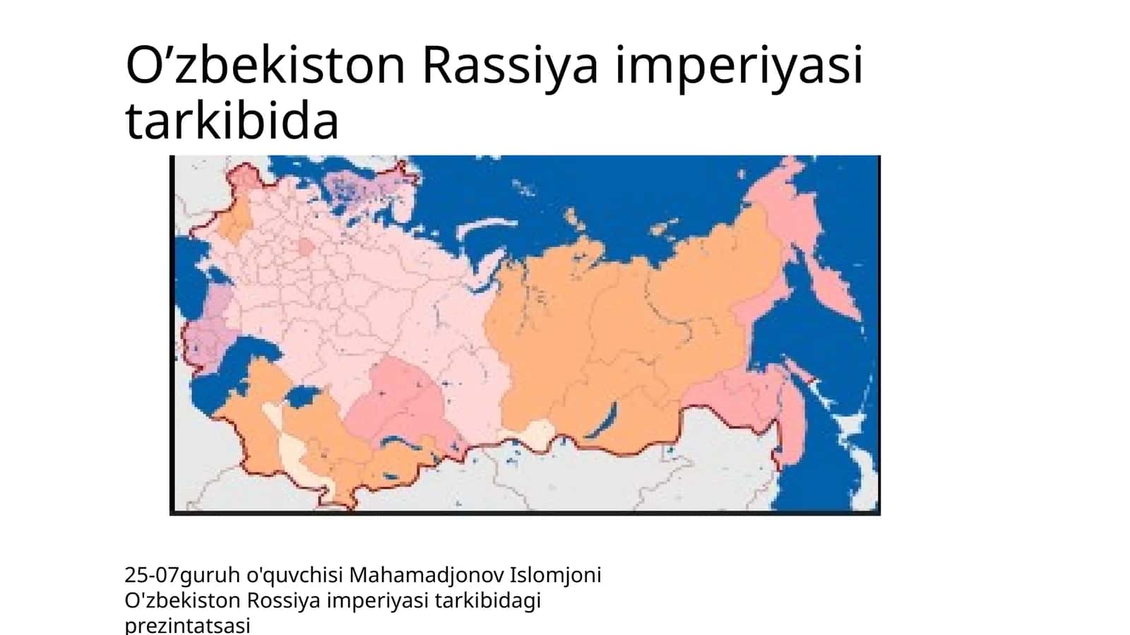 O'zbekiston Rassiya imperiyasi tarkibida 1