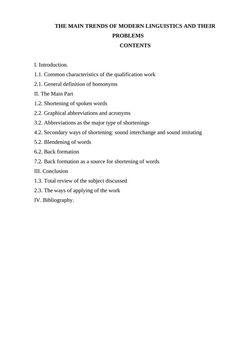 Type of shortening and their function in Modern English 1
