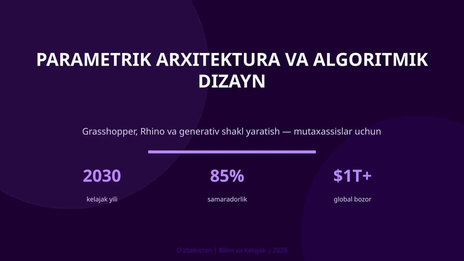 PARAMETRIK ARXITEKTURA VA ALGORITMIK DIZAYN 1