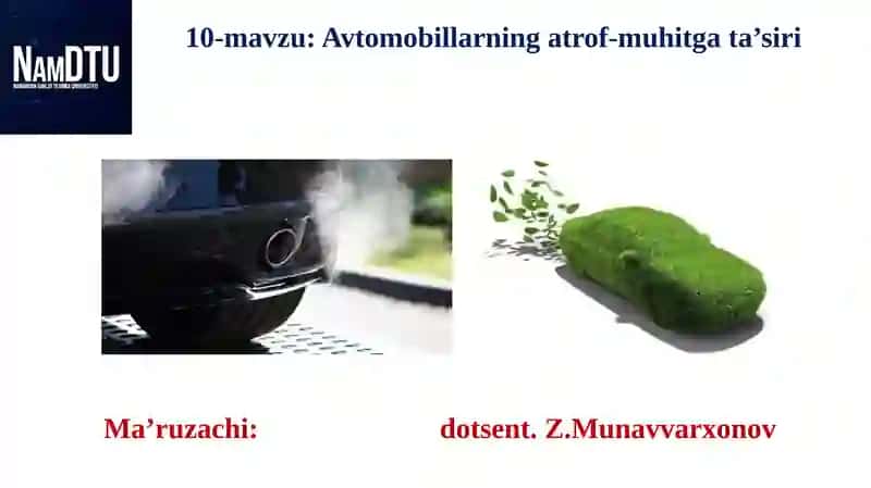 Avtomobillarning atrof-muhitga ta’siri