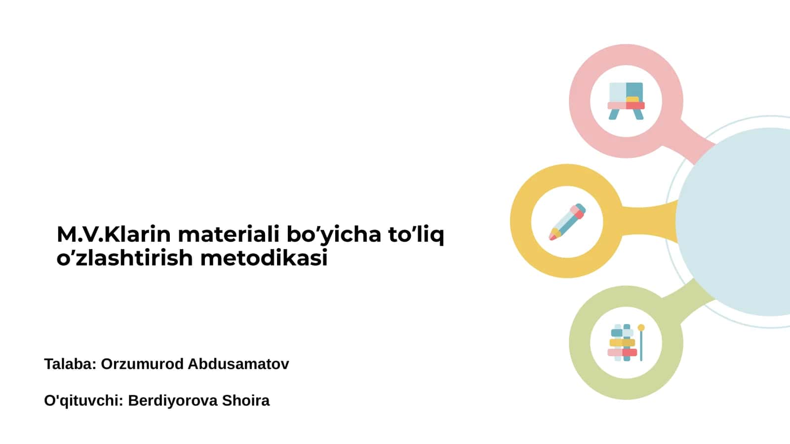M.V.Klarin materiali bo’yicha to’liq o’zlashtirish metodikasi 1