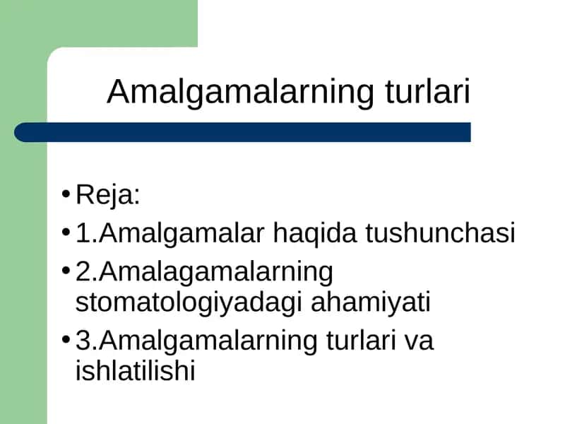 Amalgamalar turlari 1