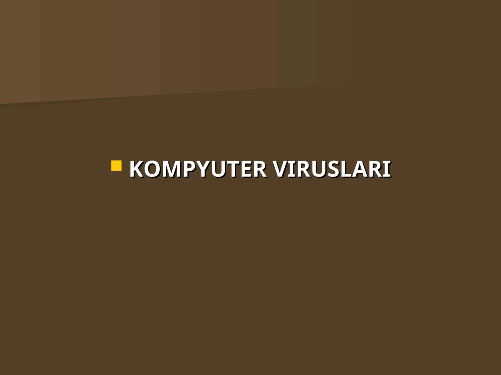 KOMPYUTER VIRUSLARI 1