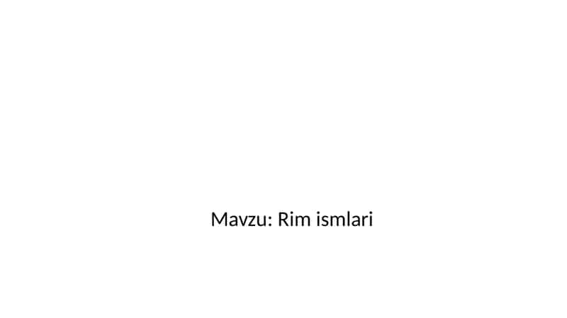 Rim ismlari 1