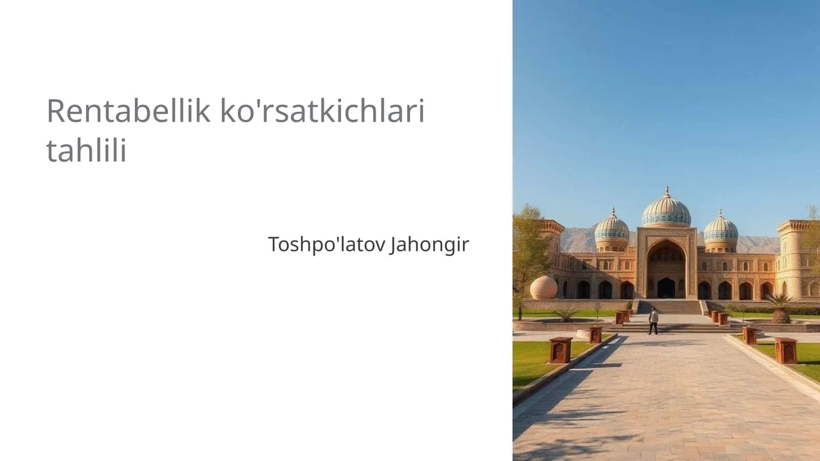 Rentabellik ko'rsatkichlari tahlili 1