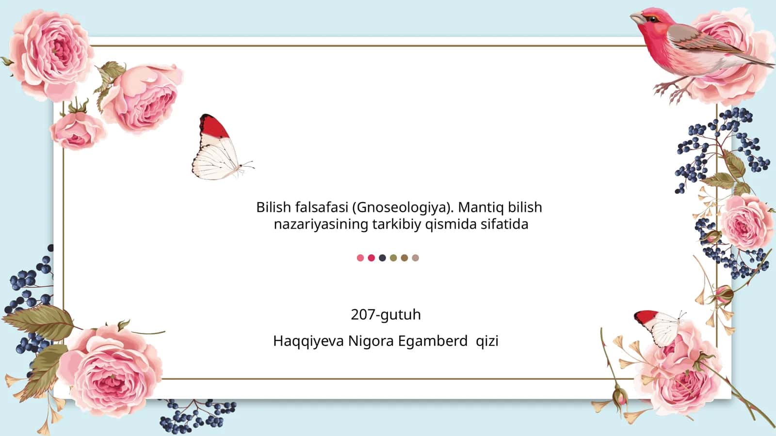Bilish falsafasi (Gnoseologiya). Mantiq bilish nazariyasi 1