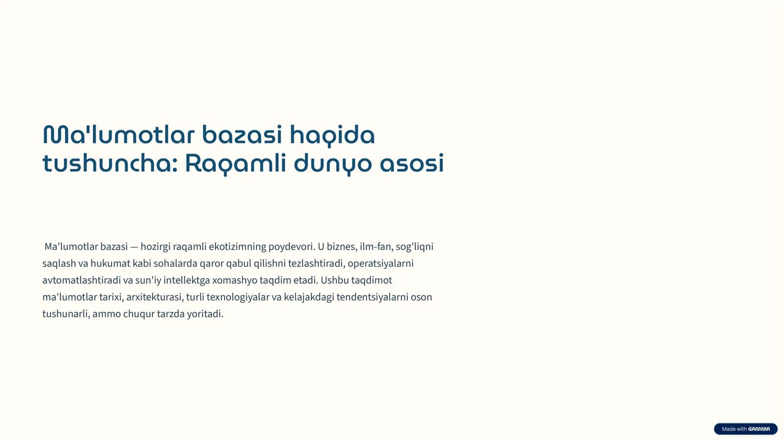 Raqamli dunyo asosi 1