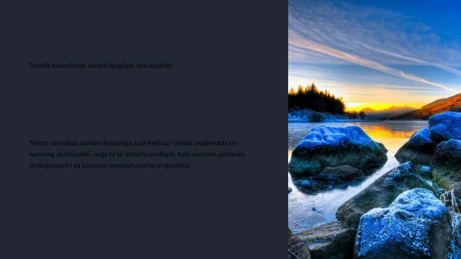 Turistik maxsulotlar narxini belgilash xususiyatlari 1