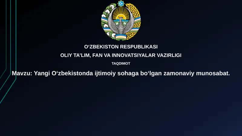Yangi O'zbekistonda ijtimoiy sohaning ustuvor yo'nalishlari 1