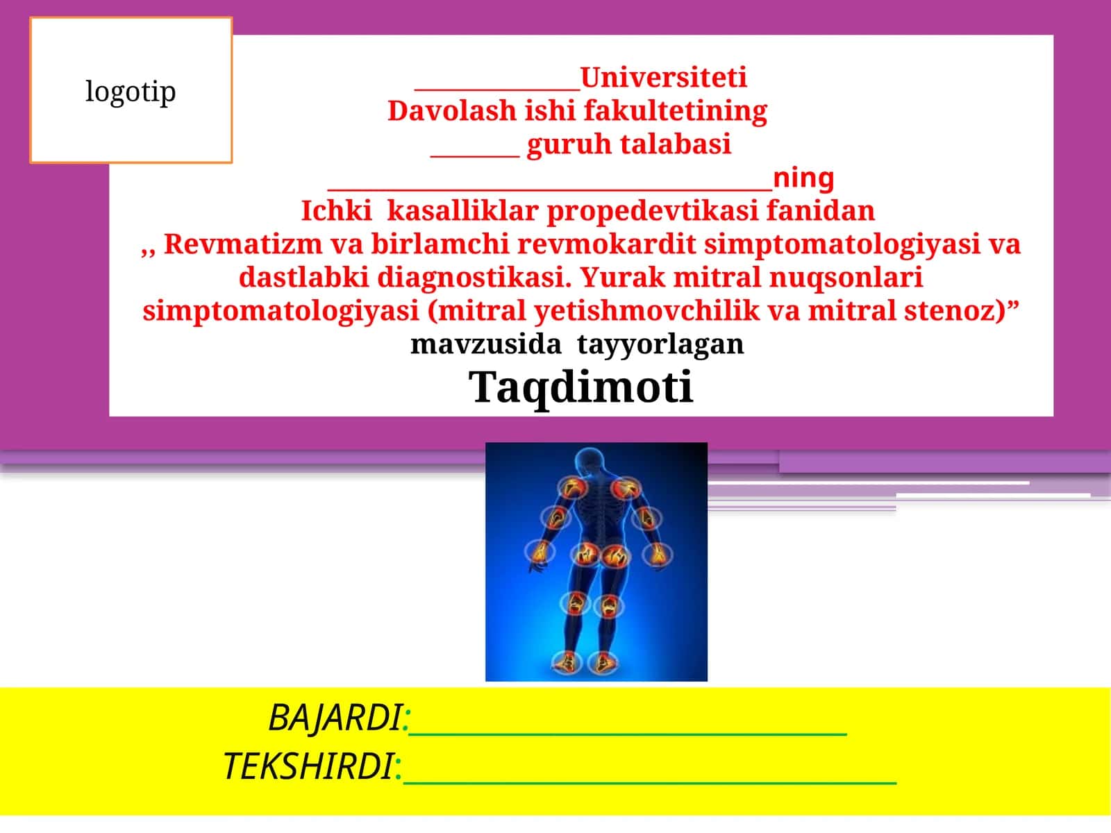 Revmatizmning umumiyma'lumotlari va patogenez 1