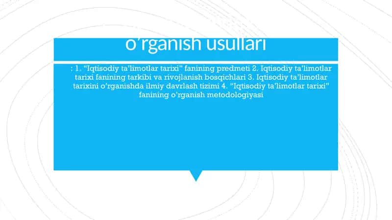 Iqtisodiy taʼlimotlar tarixi 1
