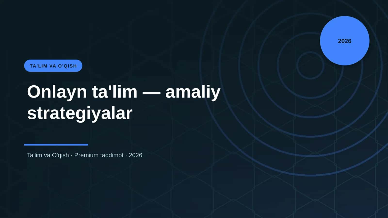 Onlayn ta'lim — amaliy strategiyalar 1