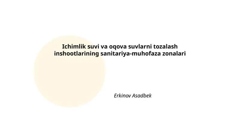 Ichimlik suvi va oqova suvlarni tozalash inshootlarining sanitariya-muhofaza zonalari 1