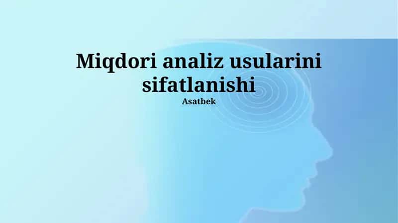 Ma'lumot Tahlili Texnikalari 1