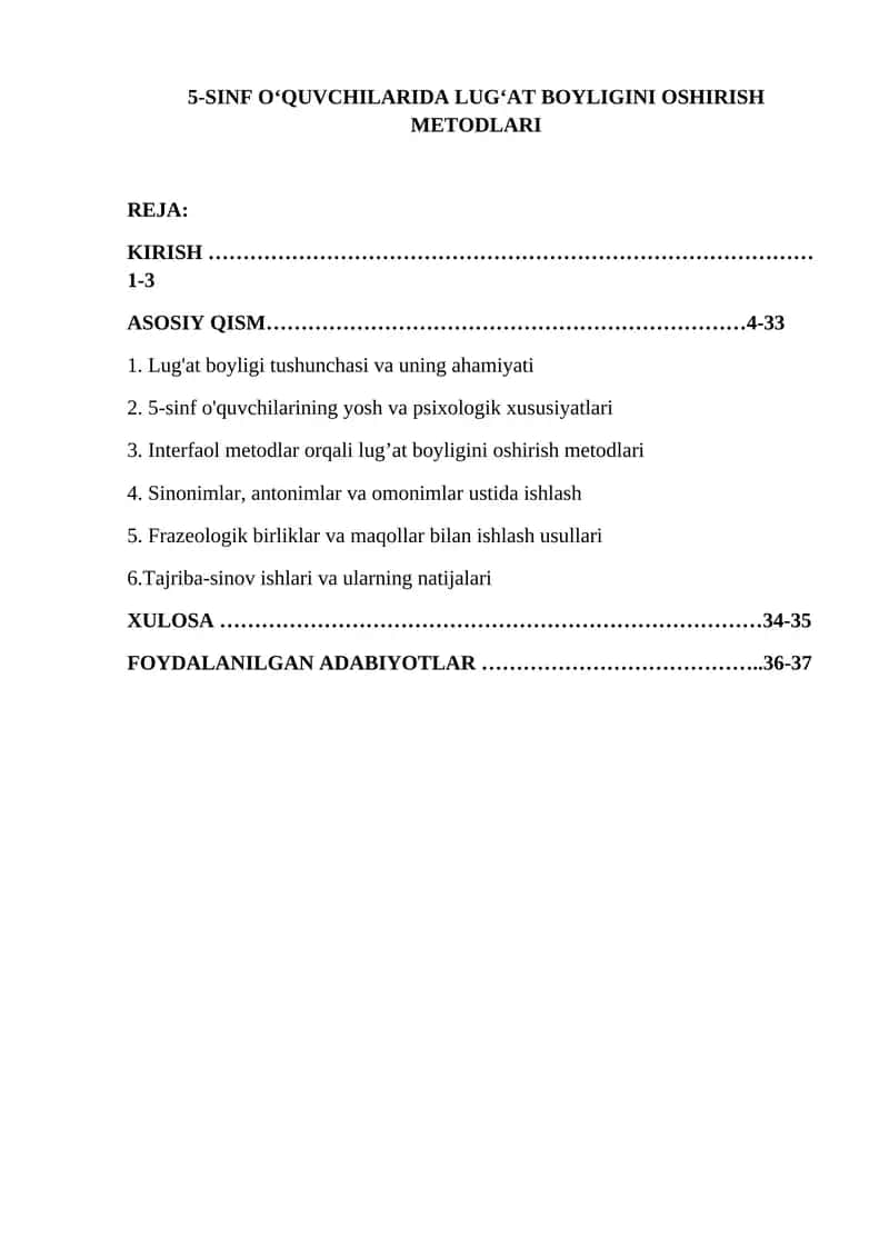 5-sinf o'quvchilarida lug'at boyligini oshirish metodlari 1