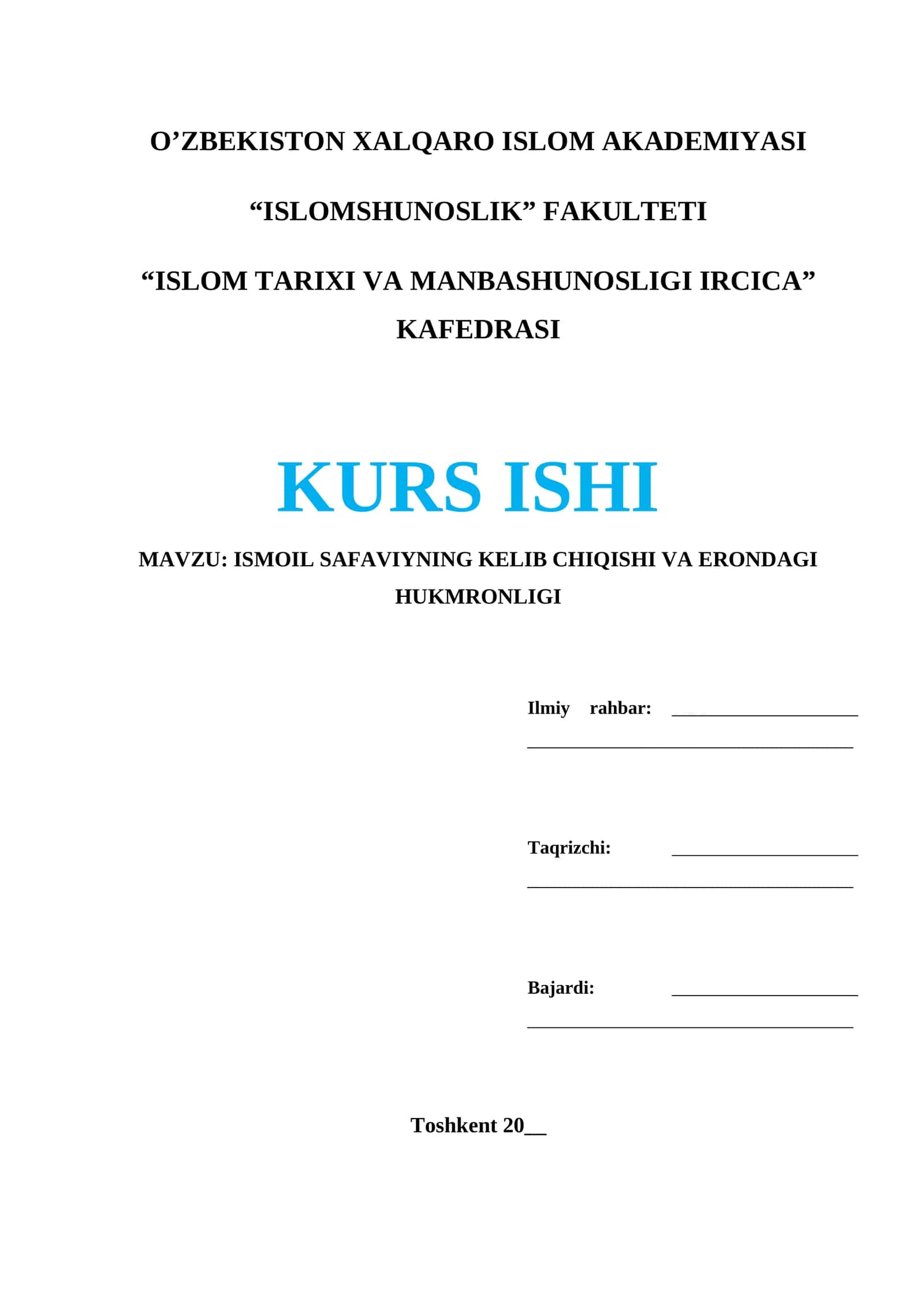 Ismoil Safaviyning kelib chiqishi va Erondagi hukmronligi / Исмоил Сафавийнинг келиб чиқиши ва Эрондаги ҳукмронлиги 1