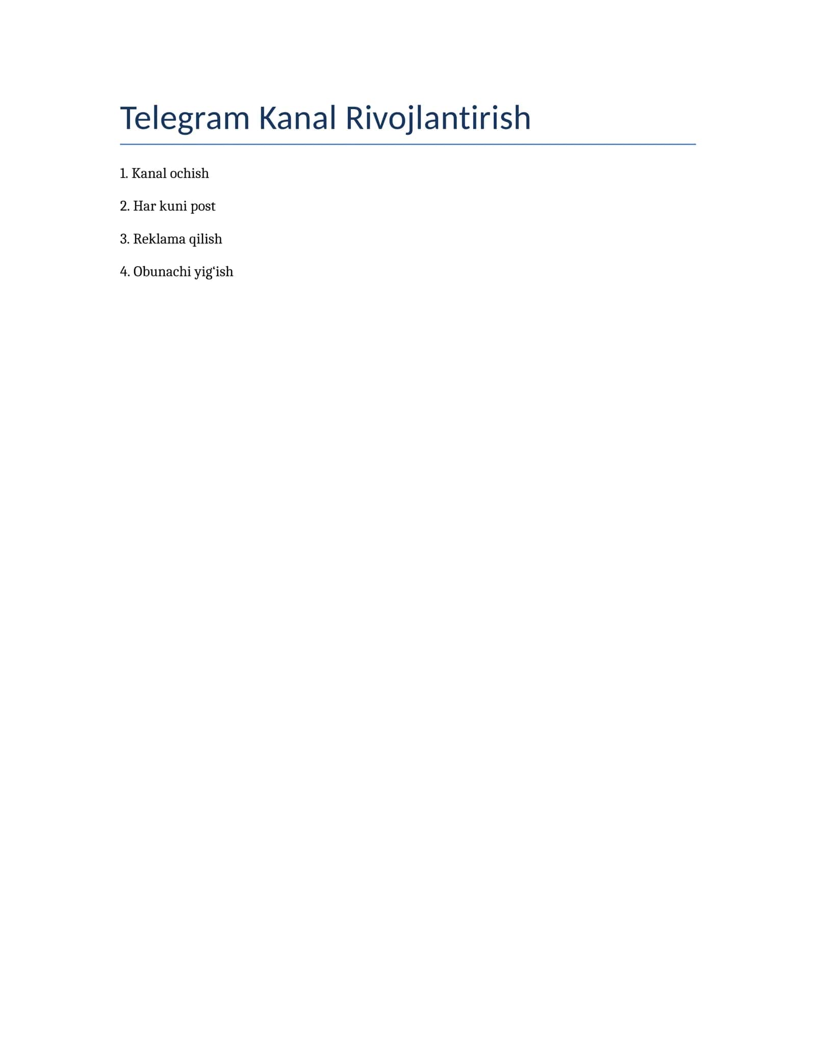 Telegram Kanal Rivojlantirish 1