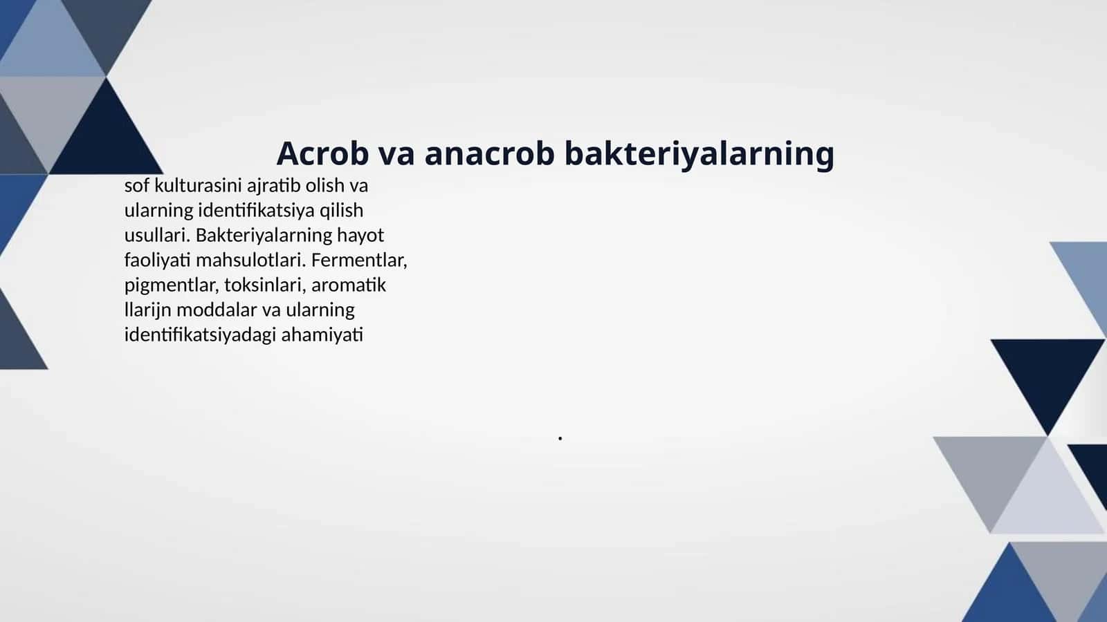 Acrob va anacrob bakteriyalarning 1