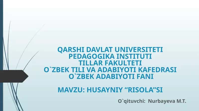 HUSAYNIY “RISOLA”SI 1