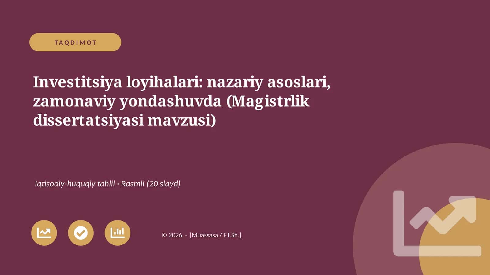 Investitsiya loyihalari: nazariy asoslari, zamonaviy yondashuvda 1