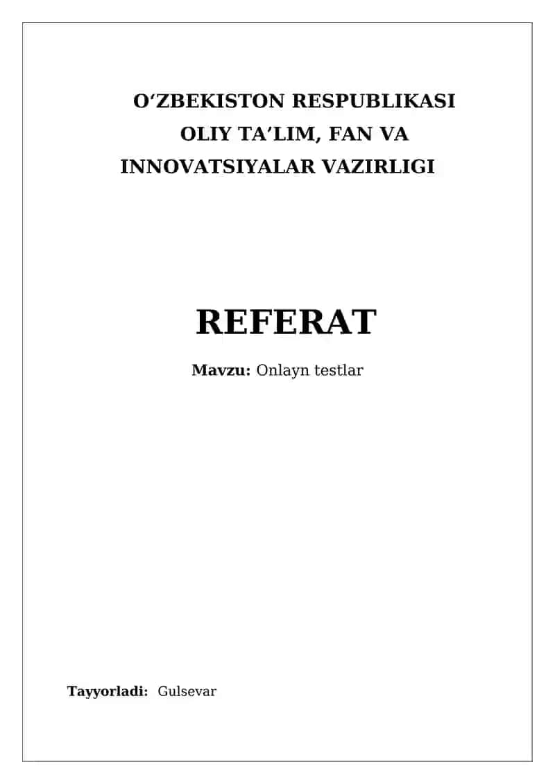 Onlayn testlar
