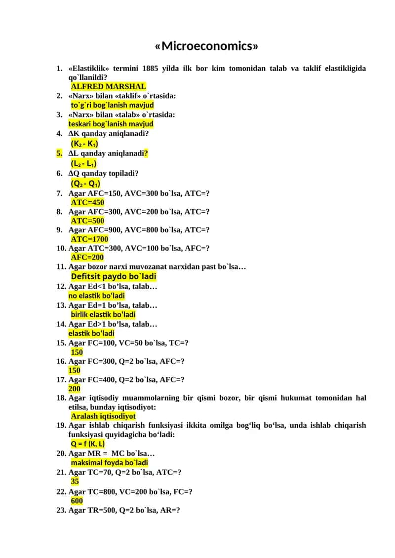 Microeconomics 1