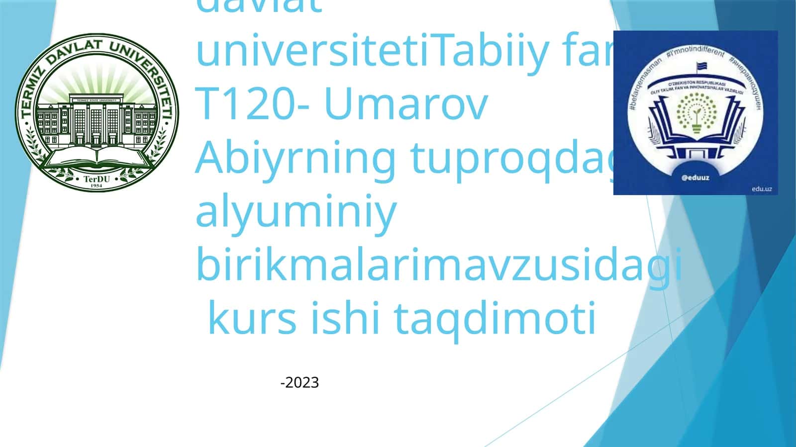 Umarov Abiyrning tuproqdagi alyuminiy birikmalari 1