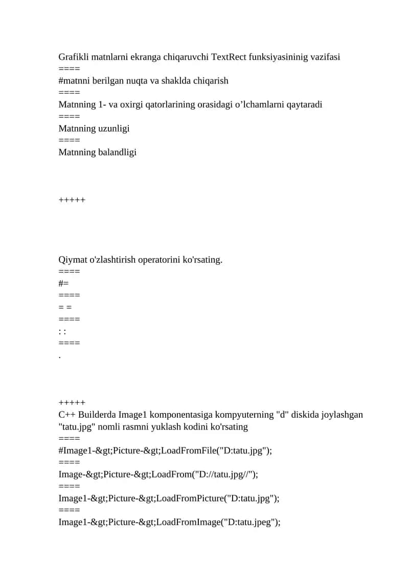 C++ Builderda Image1 komponentasiga rasm yuklash 1
