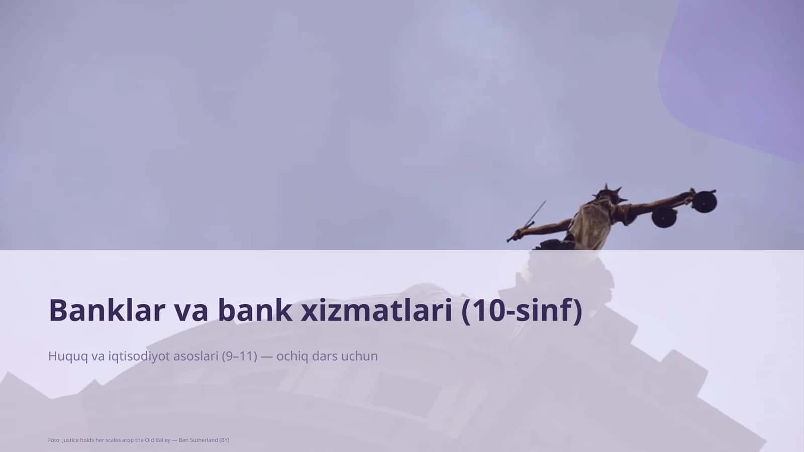 Banklar va bank xizmatlari (10-sinf) 1