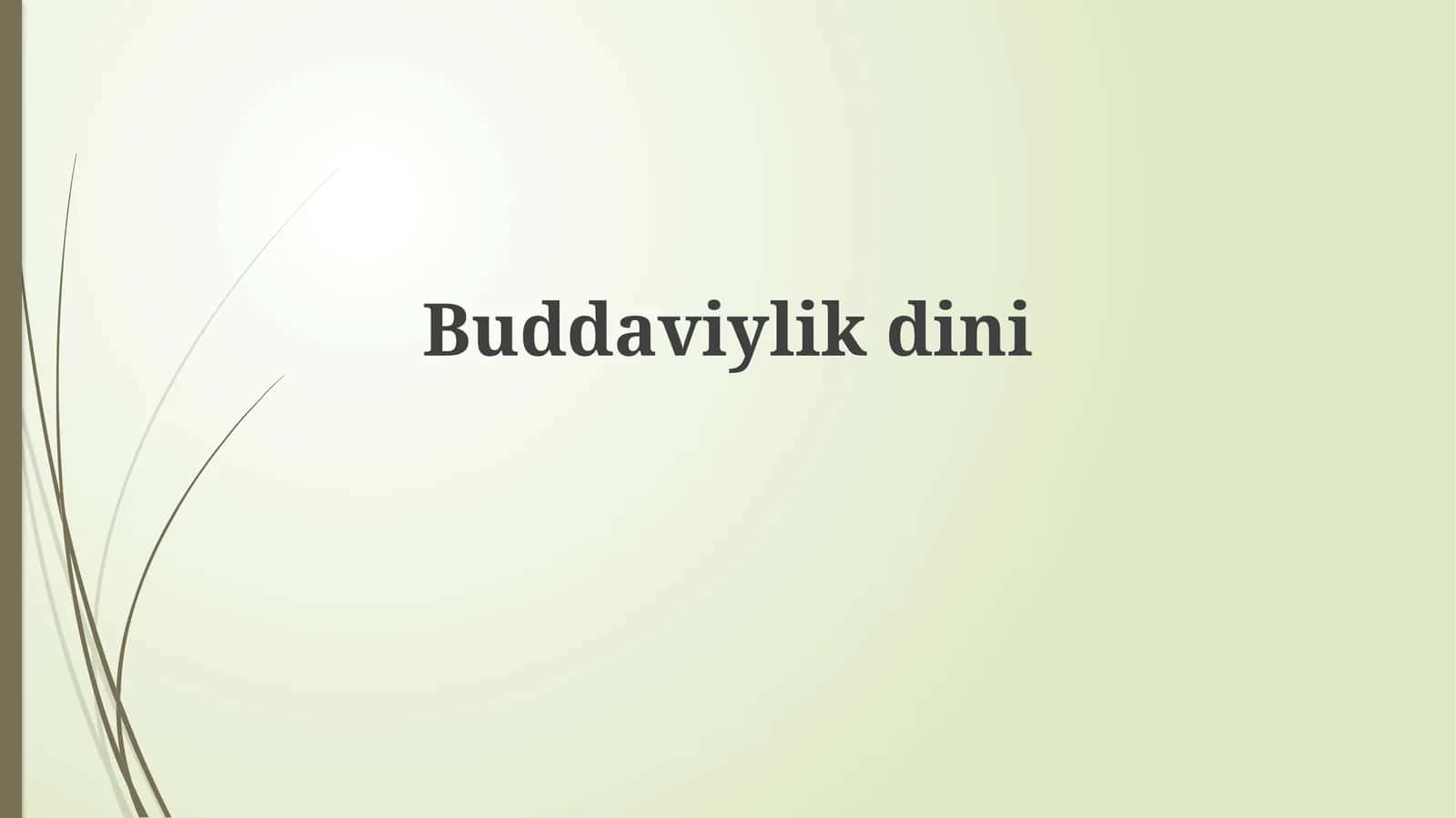Buddaviylikdini 1