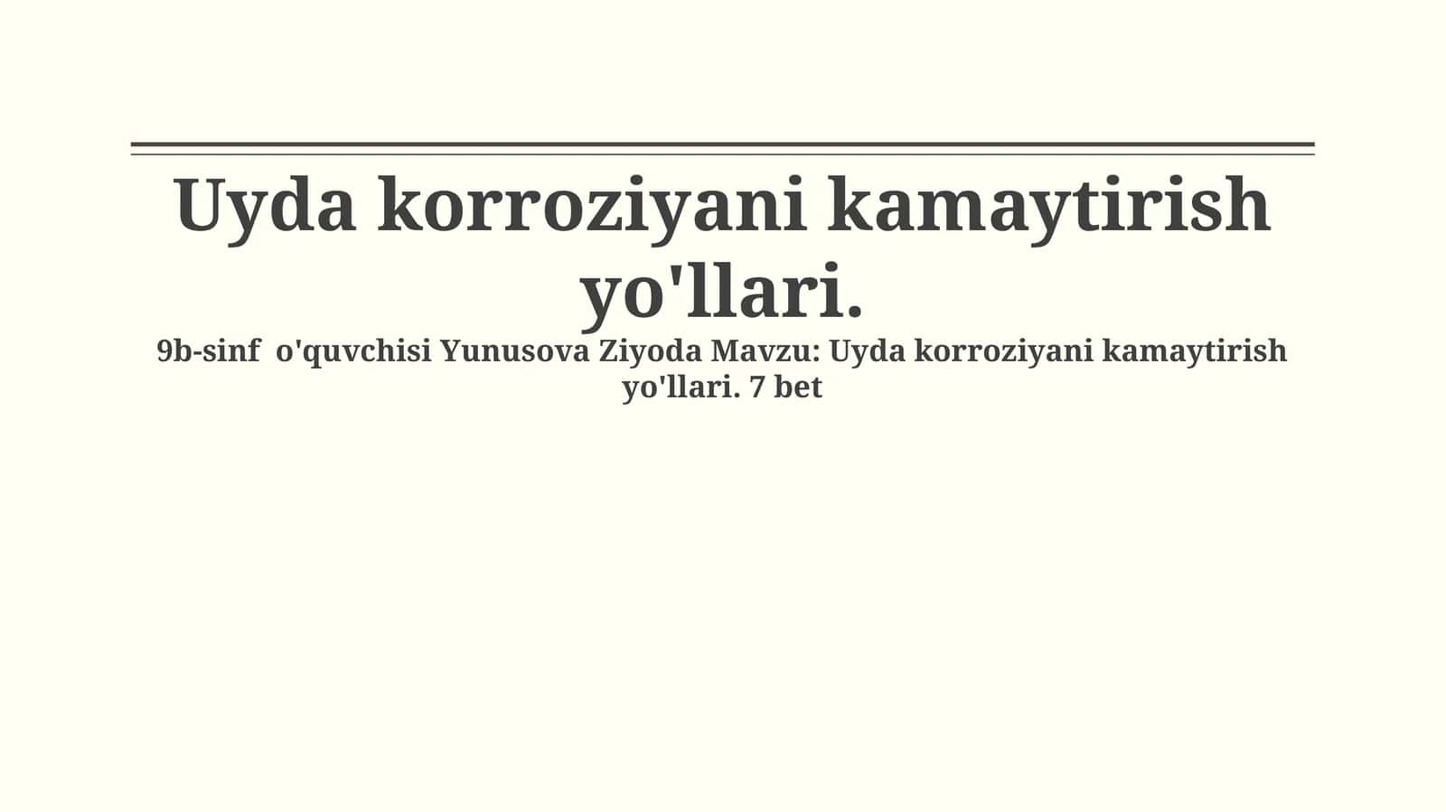 Uyda korroziyani kamaytirish yo'llari 1