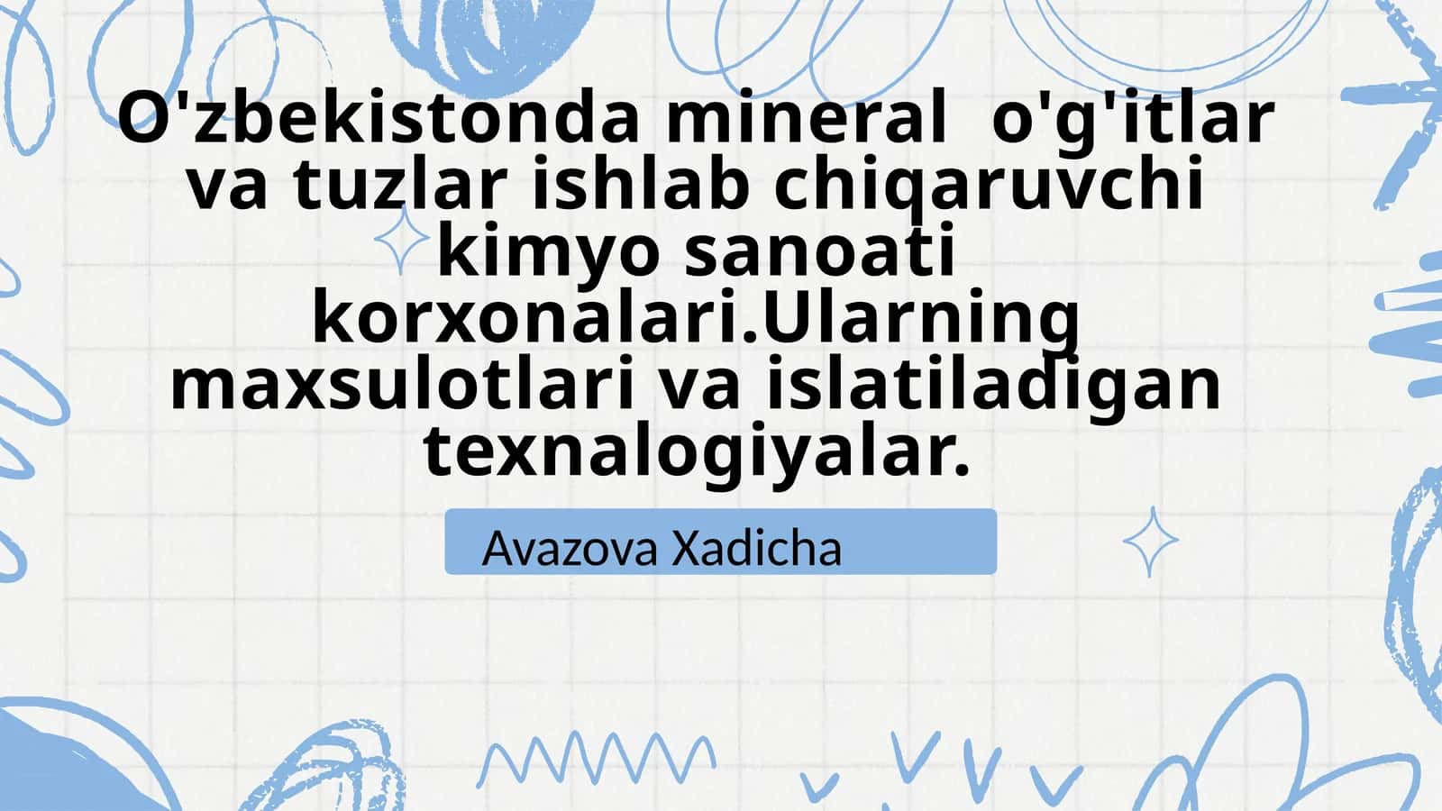 O'zbekiston Kimyosanoati Tahlili 1