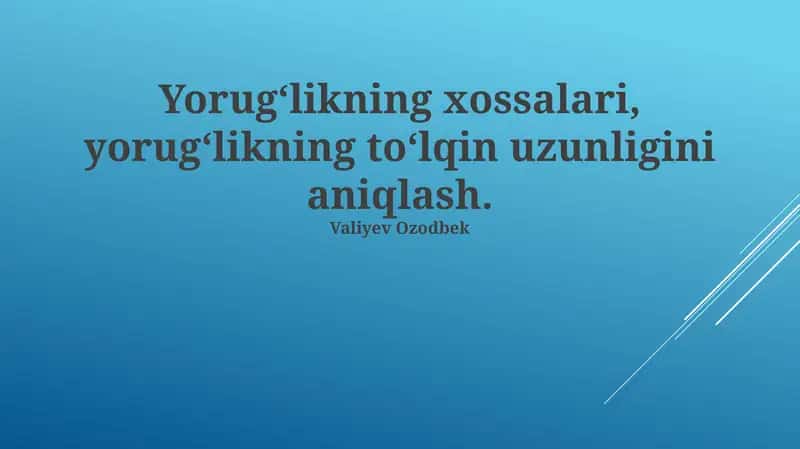 Yorug'likning tabiyati 1