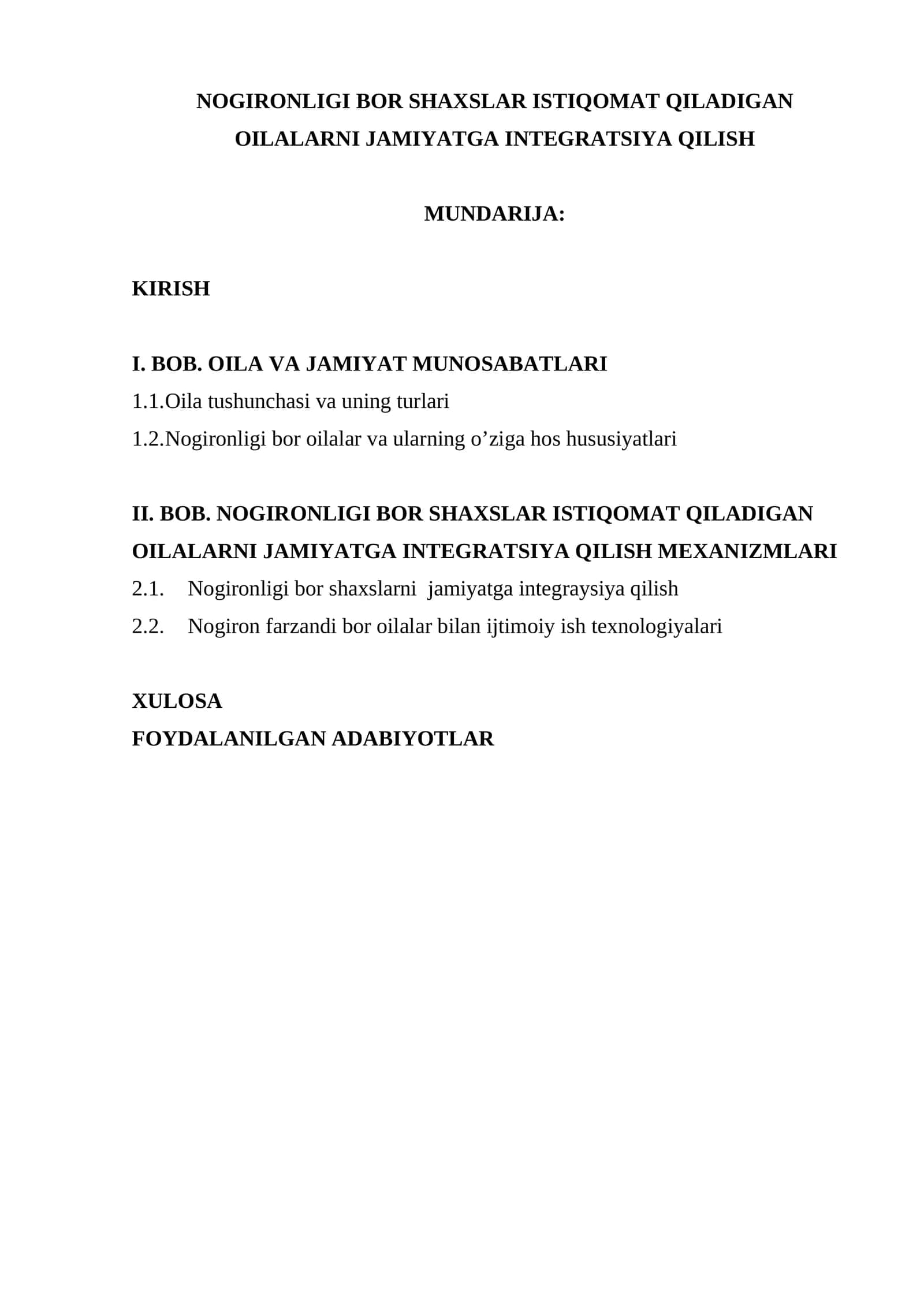 Nogironligi Bor Shaxslar Istiqomat Qiladigan Oilalarni Jamoyatga Integratsiya Qilish 1
