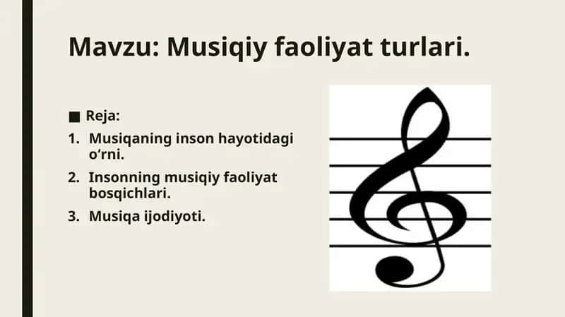 Musiqiy faoliyat turlari 1