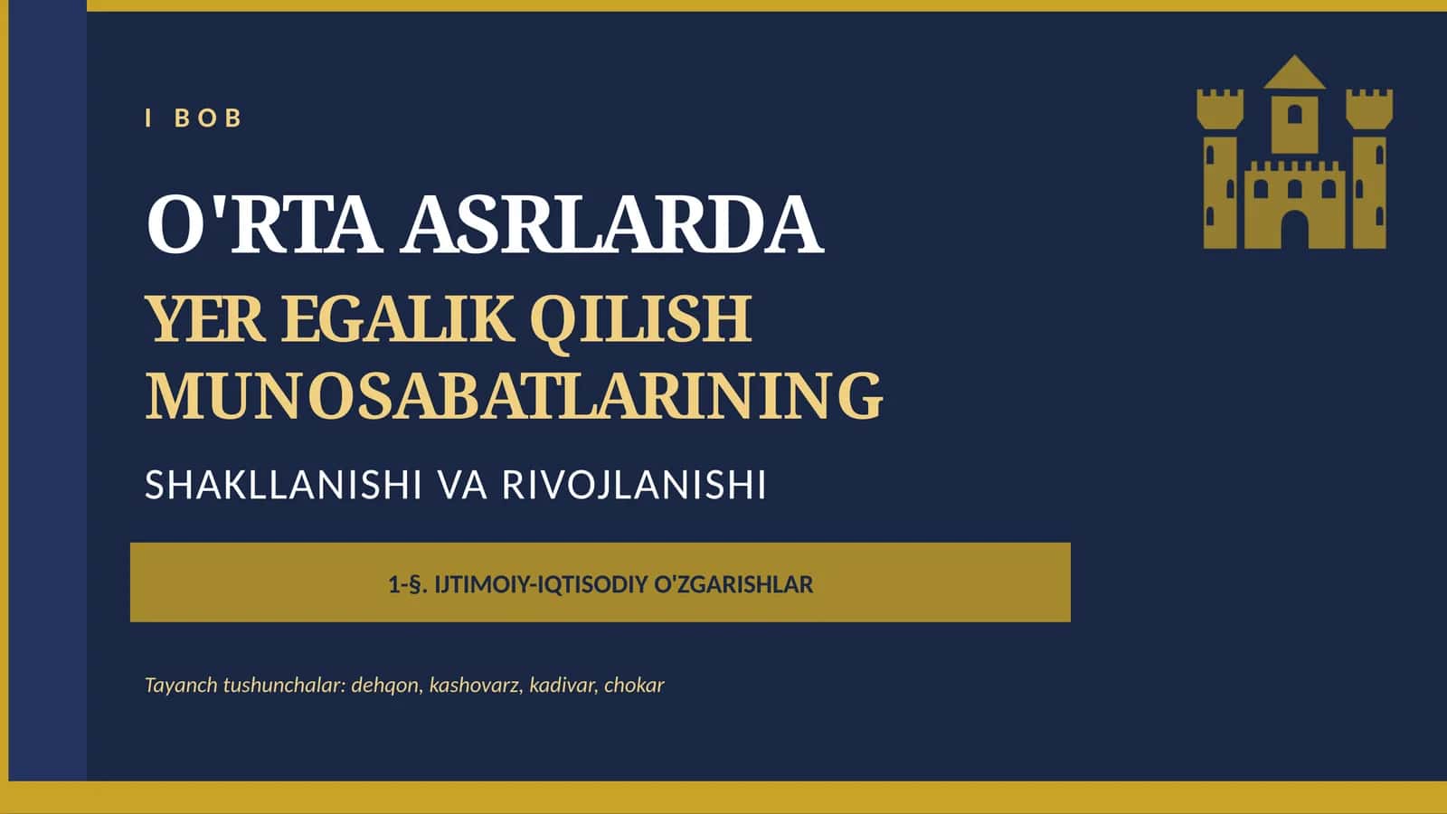 O'RTA ASRLARDA YER EGALIK QILISH 1