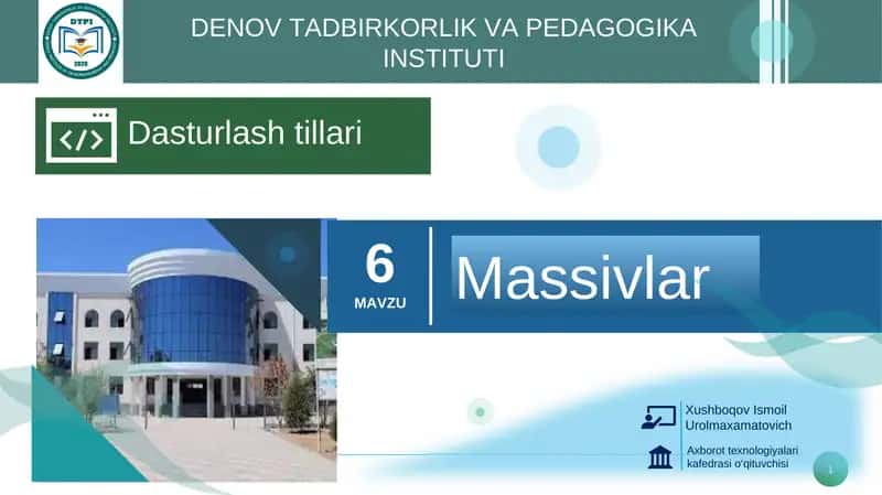 Dasturlash tillari 1