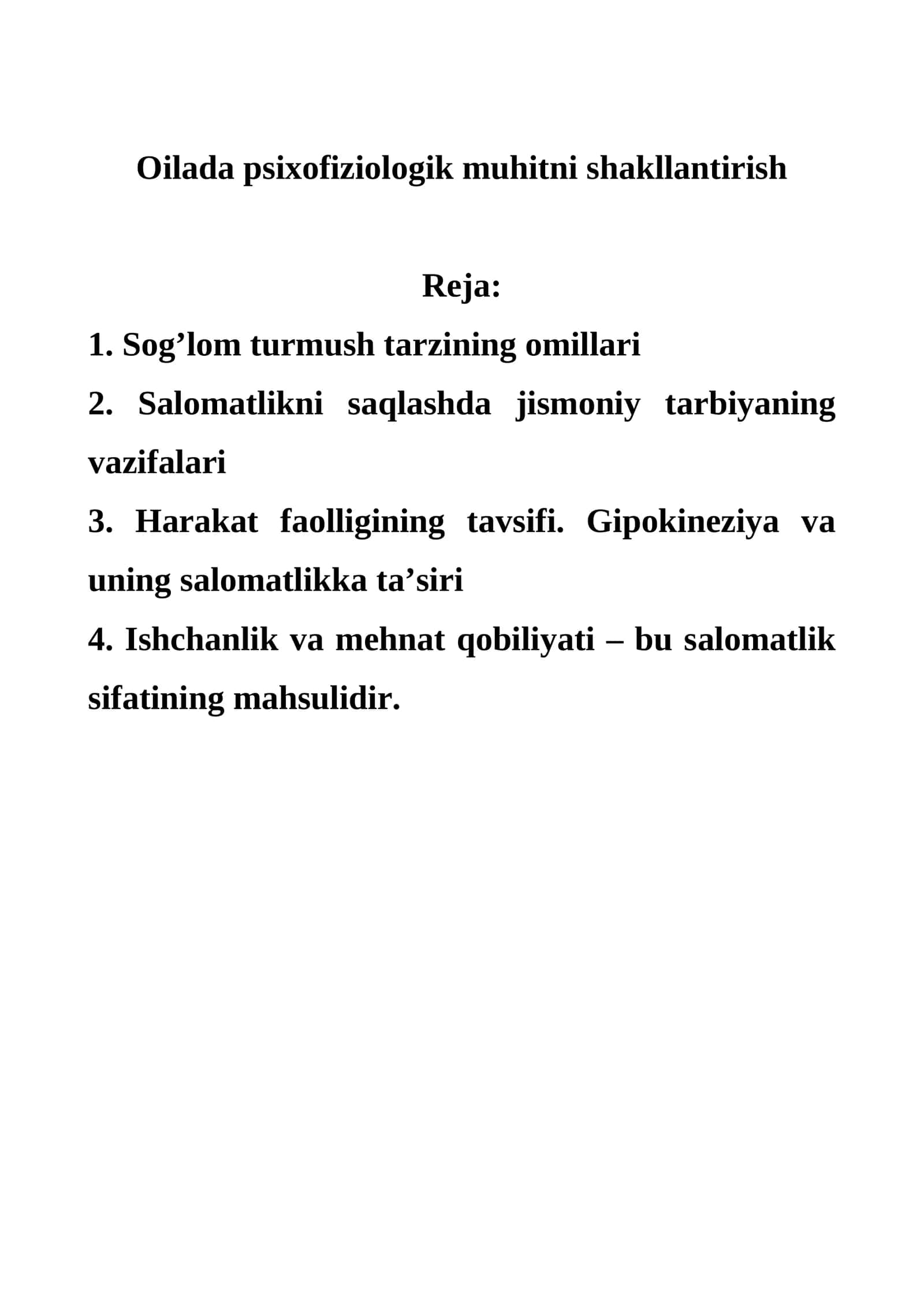 Oilada psixofiziologik muhitni shakllantirish 1