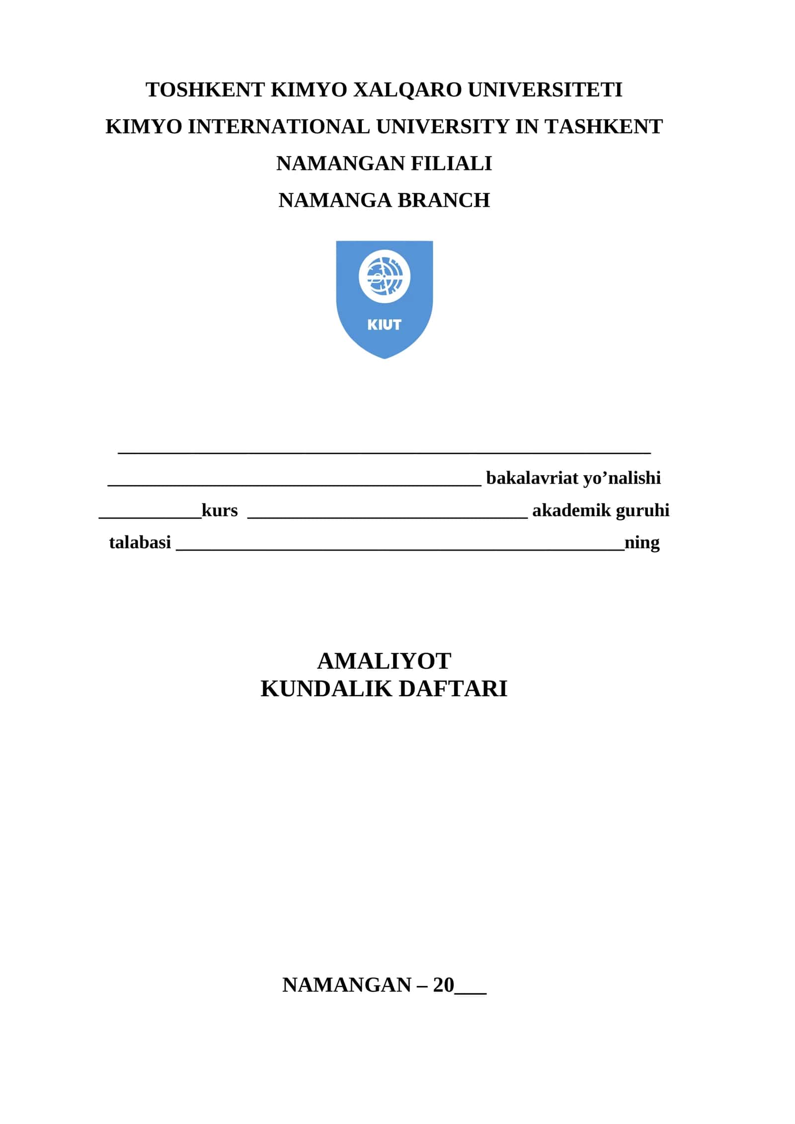 AMALIYOT KUNDALIK DAFTARI 1