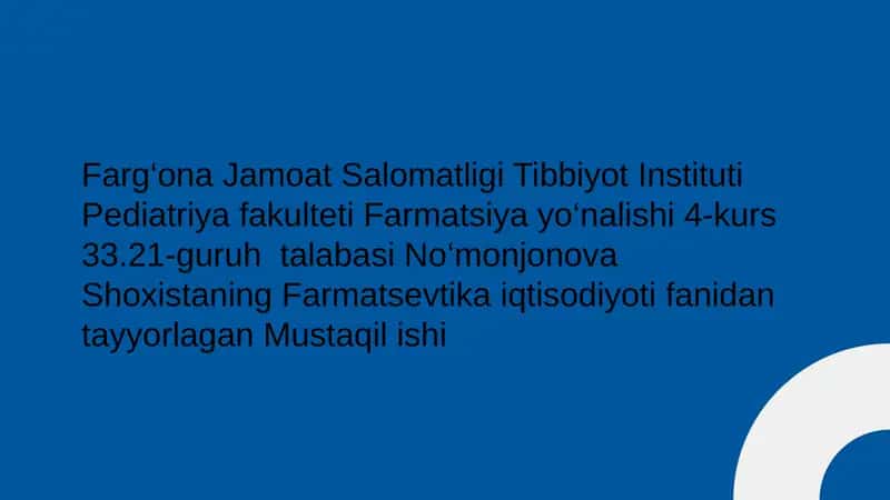 Farmatsevtika Korxonalari Biznes-rejasi 1