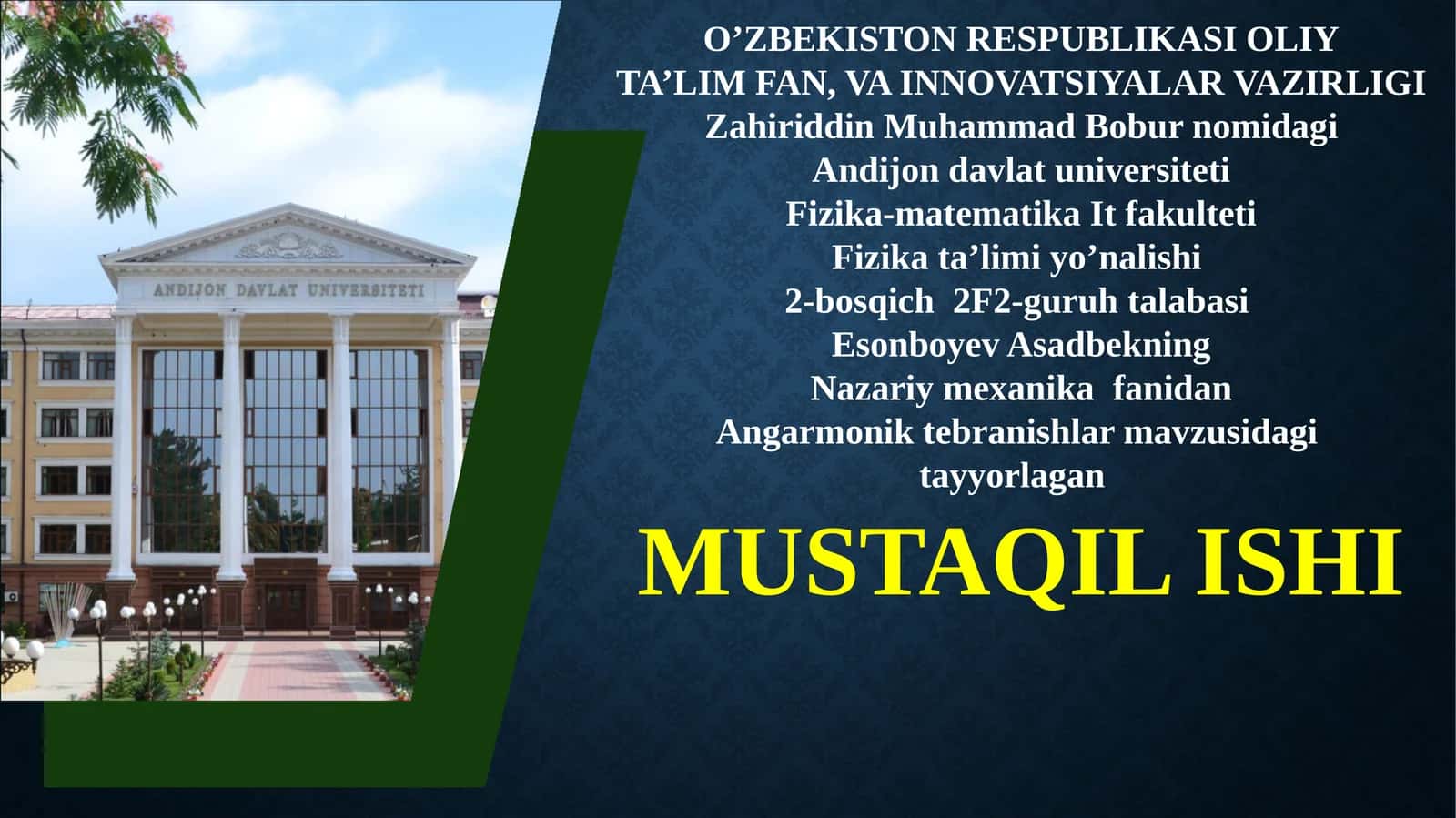 Angarmonik tebranishlarning fizik va matematika asosiy xususiyatlari 1
