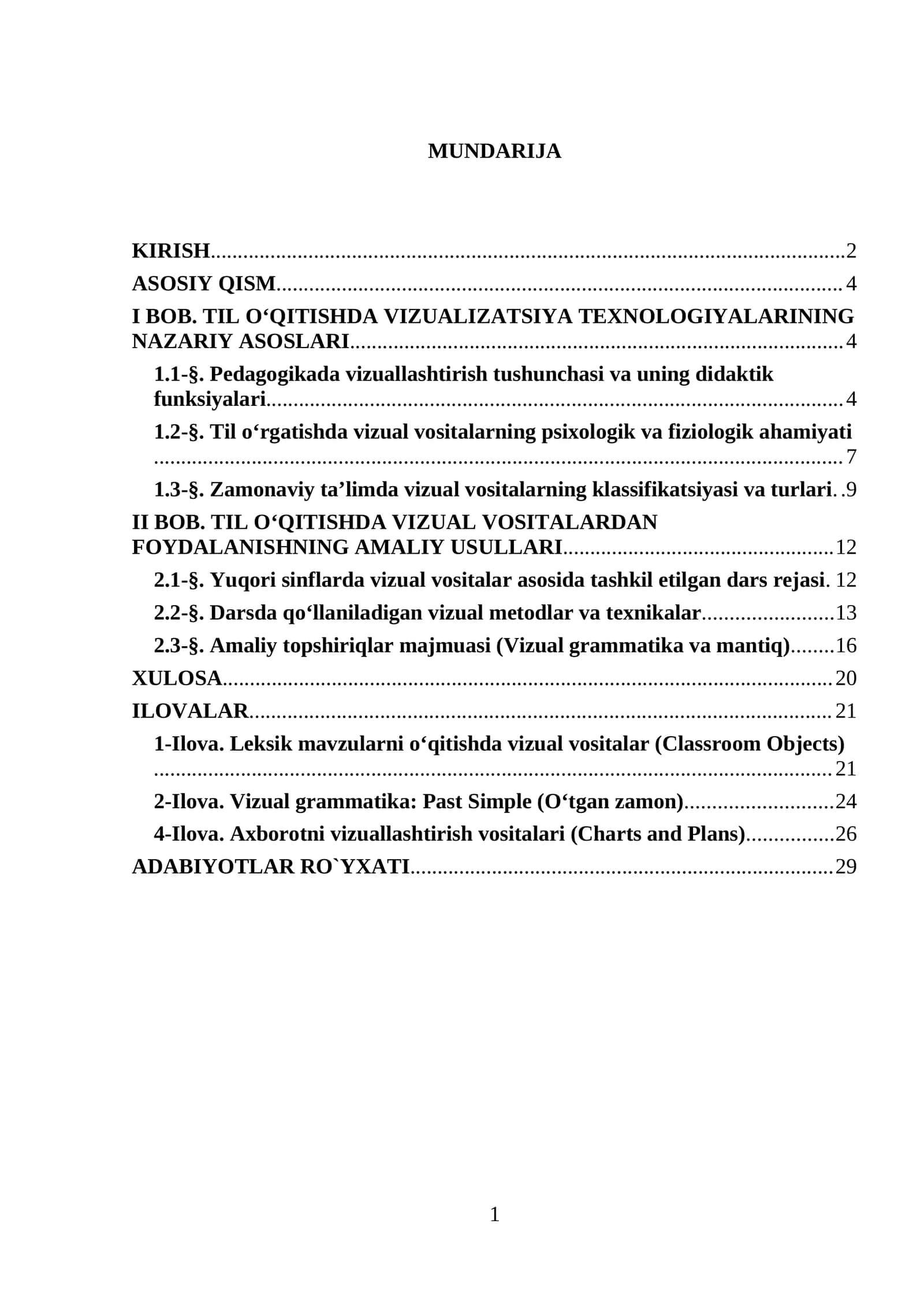 Til o`qitish jarayonida vizual vositalardan foydalanishning amaliy asoslari. 1